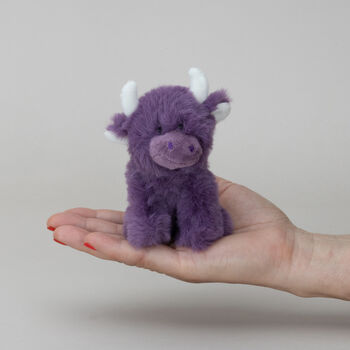 Mini Highland Collectible Purple Soft Toy Cow With Pop Up Box, 5 of 8