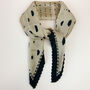 Beige Polka Dot Pleated Silky Scarf, thumbnail 1 of 4