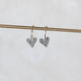 Sterling Silver Textured Heart Charm Hoops, thumbnail 5 of 10