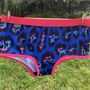 Ladies Boxer Shorts Blue Leopard Print, thumbnail 6 of 6