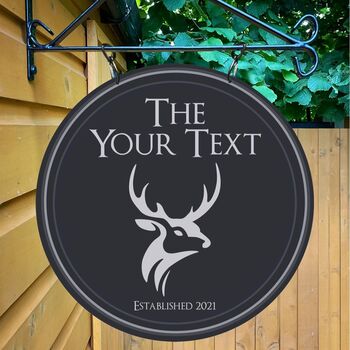Stags Head Personalised Pub Sign/Bar Sign/Man Cave, 2 of 8