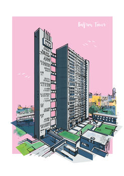 Balfron Tower London Architectural Card, 2 of 2