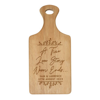 Engraved Love Story Wooden Board Wedding Gift, 4 of 5