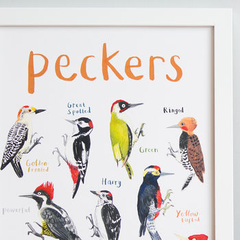 'Peckers' Illustrated Bird Art Print, 3 of 3
