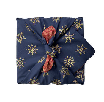 Ruby And Snowflakes Reversible Fabric Gift Wrap, 4 of 8