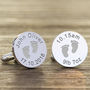Personalised New Daddy 'Footprint' Cufflinks, thumbnail 3 of 6