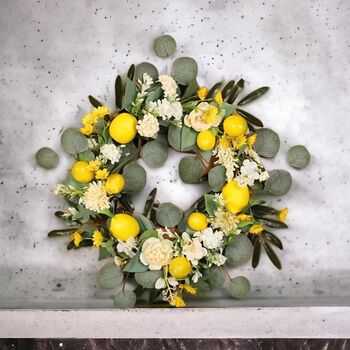 Handmade Lemon, Foliage And Eucalyptus Door Wreath, 6 of 6