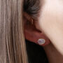 18ct Gold Vermeil Cabochon Gemstone Stud Earrings, thumbnail 2 of 5