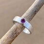 Pink Or Green Tourmaline October Birthstone Ring In Textured Sterling Silver, thumbnail 12 of 12