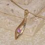 Gold Styled Pendant Set With Pink Sapphire, thumbnail 1 of 2