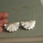 Art Deco Mother Of Pearl Bridal Hoop Earrings, thumbnail 6 of 8
