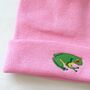 Frog Embroidered Beanie Hat, thumbnail 1 of 3