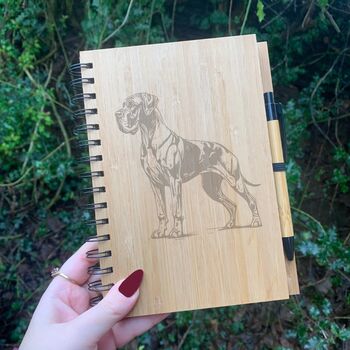 Personalised Great Dane Dog Engraved Notebook, 5 of 6