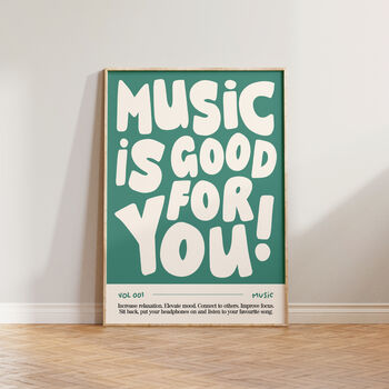 Music Wall Art Music Is Good For You Poster Print, 11 of 11