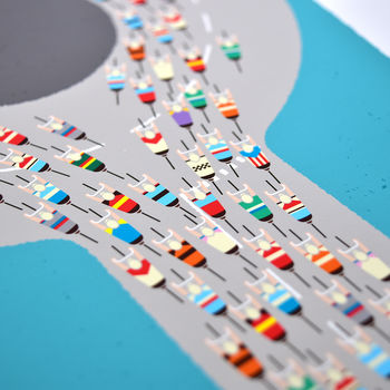 Peloton Roundabout Cycling Art Poster, 3 of 9