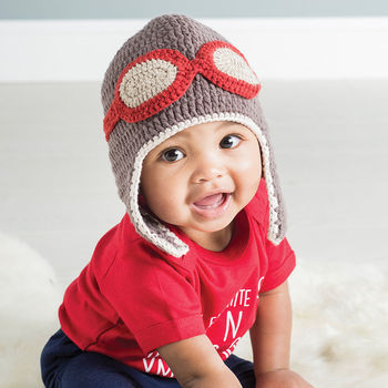 Hand Crochet Baby Aviator Hat, 2 of 3