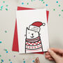 Cat Christmas Jumper Card Single And Packs Available, thumbnail 1 of 2
