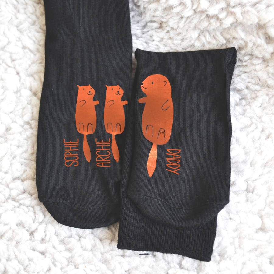 Personalised Daddy And Me Otter Socks