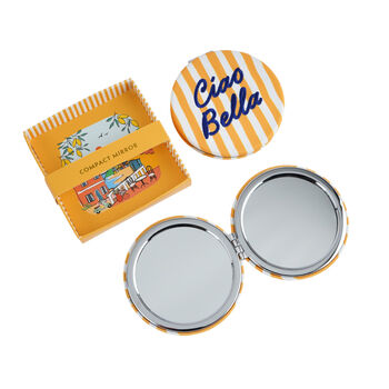 Bon Voyage 'Ciao Bella' Compact Mirror In Gift Box | Travel Friendly | Handbag Accessory, 2 of 5