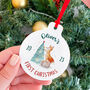 Personalised First Christmas Metal Ornament With Name, thumbnail 1 of 5