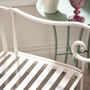 Cream Iron Arched Back Garden Bench, thumbnail 4 of 5