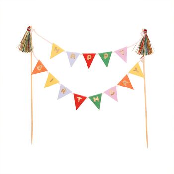 Colourful Happy Birthday Bunting Cake Topper, 2 of 3