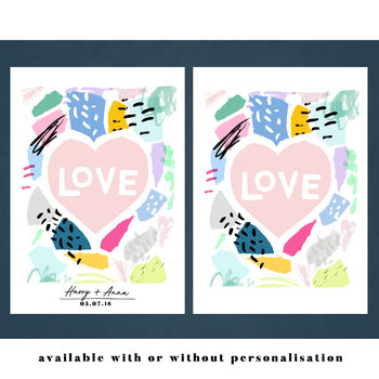 Abstract Colour Block 'Love' Print, 5 of 6