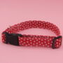 White Hearts On Red Dog Collar, thumbnail 4 of 9