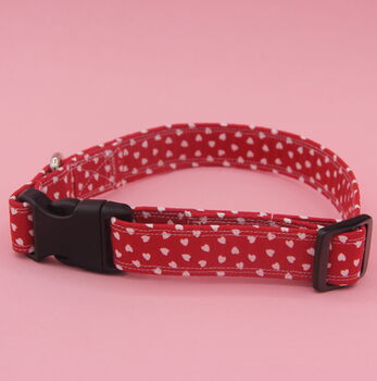 White Hearts On Red Dog Collar, 4 of 9