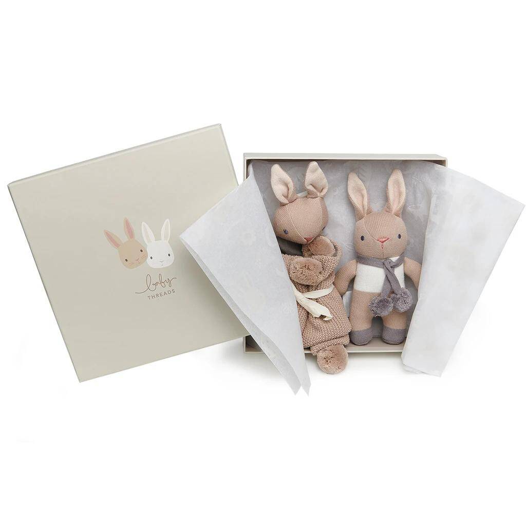 Soft Taupe Bunny New Born Gift Set, 1 of 7