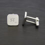 Personalised Men's Square Cufflink With Crystal, thumbnail 6 of 7
