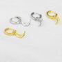 Sterling Silver Moon Face Hoop Earrings, thumbnail 3 of 12