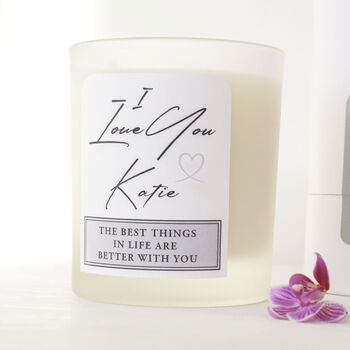 Personalised 'I Love You' Soy Wax Scented Candle, 3 of 10