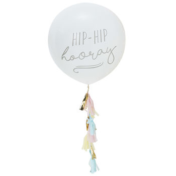 Hip Hip Hooray Party Balloon Kit With Pastel Tassels, 2 of 3