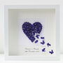 Valentine's Handmade 3D Framed Purple Butterfly Heart, thumbnail 1 of 9