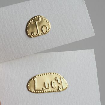 Handmade Gold Foil Personalised Name Place Cards, 7 of 7