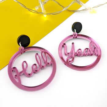 'Hell Yeah' Acrylic Earrings, 6 of 6