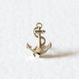 Anchor Tie Pin/Lapel Pin – Silver/Gold Vermeil Plated, thumbnail 1 of 4