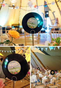Vinyl Record Wedding Table Numbers / Names, 3 of 12