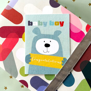 Mini Baby Boy Bear Card, 3 of 5