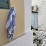 Padstow Peshtemal Towel Silver Grey / Royal Blue, thumbnail 9 of 11
