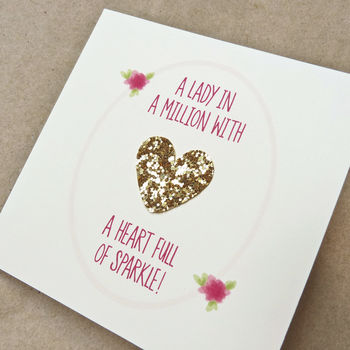Gold 'Heart Full Of Sparkle' Greetings Card For Her, 2 of 10