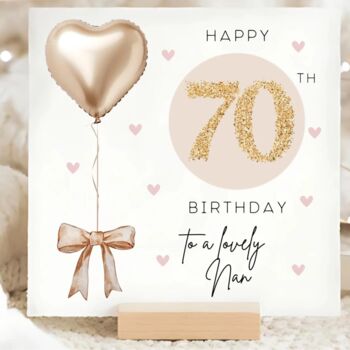 Nan 70th Birthday Card Seventy Personalised Gold, 2 of 2