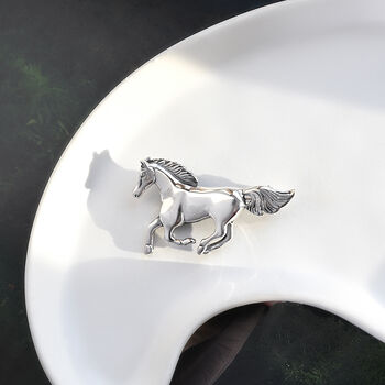 Sterling Silver Horse Brooch, 3 of 8