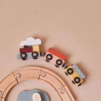 Children's Wooden Toy Train Play Set, 3 of 6