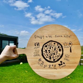 Personalised Wooden Pizza Board With Child's Drawing, 3 of 8