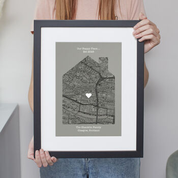 Our First Home Personalised Map Print, 3 of 12