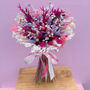 Colourful Pink And Purple Dried Flower Bouquet, thumbnail 5 of 6