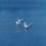925 Sterling Silver Crescent Moon Stud Earrings, thumbnail 6 of 7