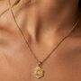 Textured Initial Coin Necklace With Rope Chain, thumbnail 1 of 11